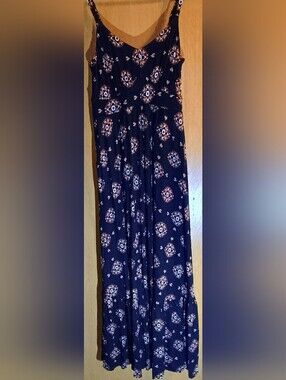 TORRID Black Pattern Maxi Dress with Earth Tone Accents Sz 10 M/L (Torrid Sz 00)